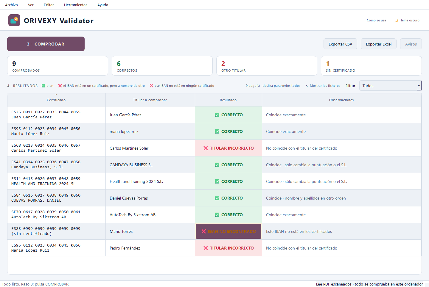 ORIVEXY Validator desktop app